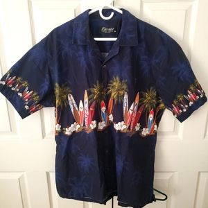 Mens XXL Fasano hawaiian blue surf shirt